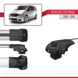 Mercedes Vito (W639) 2003-2010 Arası ile uyumlu ACE-1 Ara Atkı Tavan Barı GRİ 4 ADET BAR thumb 5