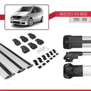Mercedes Vito (W639) 2003-2010 Arası ile uyumlu ACE-1 Ara Atkı Tavan Barı GRİ 3 ADET BAR thumb 5