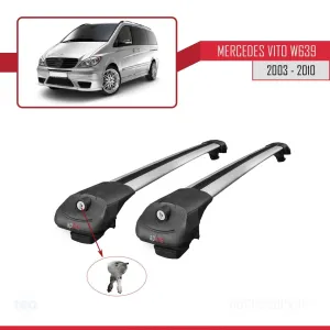 Mercedes Vito (W639) 2003-2010 Arası ile uyumlu ACE-1 Ara Atkı Tavan Barı GRİ thumb 4