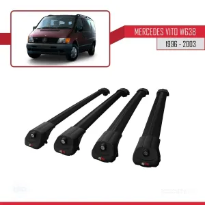 Mercedes Vito (W638) 1996-2003 Arası ile uyumlu ACE-1 Ara Atkı Tavan Barı SİYAH 4 ADET BAR thumb 4