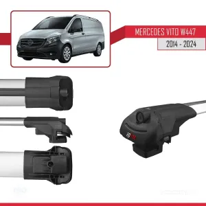 Mercedes Vito (W447) 2014 ve Sonrası ile uyumlu ACE-1 Ara Atkı Tavan Barı GRİ 4 ADET BAR thumb 5