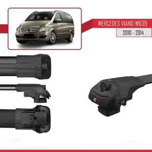 Mercedes Viano 2010-2014 Arası ile uyumlu ACE-1 Ara Atkı Tavan Barı SİYAH 4 ADET BAR thumb 5