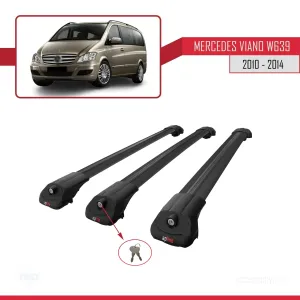 Mercedes Viano 2010-2014 Arası ile uyumlu ACE-1 Ara Atkı Tavan Barı SİYAH 3 ADET BAR thumb 4
