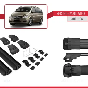 Mercedes Viano 2010-2014 Arası ile uyumlu ACE-1 Ara Atkı Tavan Barı SİYAH thumb 5