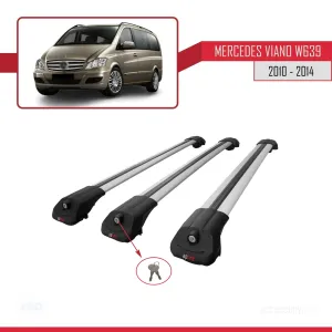 Mercedes Viano 2010-2014 Arası ile uyumlu ACE-1 Ara Atkı Tavan Barı GRİ 3 ADET BAR thumb 4