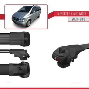 Mercedes Viano 2003-2010 Arası ile uyumlu ACE-1 Ara Atkı Tavan Barı SİYAH 4 ADET BAR thumb 5