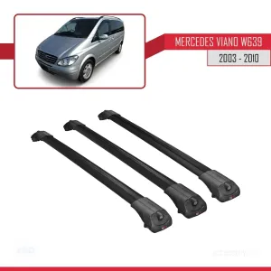 Mercedes Viano 2003-2010 Arası ile uyumlu ACE-1 Ara Atkı Tavan Barı SİYAH 3 ADET BAR thumb 3