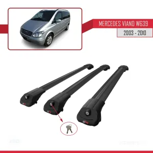 Mercedes Viano 2003-2010 Arası ile uyumlu ACE-1 Ara Atkı Tavan Barı SİYAH 3 ADET BAR thumb 4