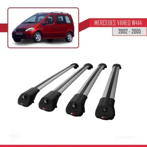 Mercedes Vaneo (W414) 2002-2005 Arası ile uyumlu ACE-1 Ara Atkı Tavan Barı GRİ 4 ADET BAR thumb 4