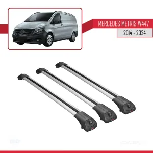 Mercedes Metris (W447) 2014 ve Sonrası ile uyumlu ACE-1 Ara Atkı Tavan Barı GRİ 3 ADET BAR thumb 3