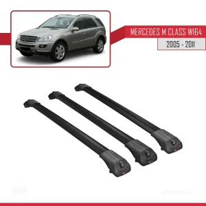 Mercedes M Class (W164) 2005-2011 Arası ile uyumlu ACE-1 Ara Atkı Tavan Barı SİYAH 3 ADET BAR thumb 3