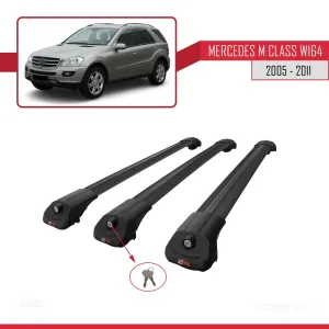 Mercedes M Class (W164) 2005-2011 Arası ile uyumlu ACE-1 Ara Atkı Tavan Barı SİYAH 3 ADET BAR thumb 4