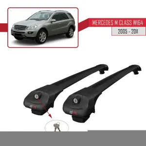 Mercedes M Class (W164) 2005-2011 Arası ile uyumlu ACE-1 Ara Atkı Tavan Barı SİYAH thumb 4