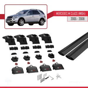 Mercedes M Class (W164) 2005-2008 Arası ile uyumlu ACE-2 Ara Atkı Tavan Barı SİYAH thumb 5