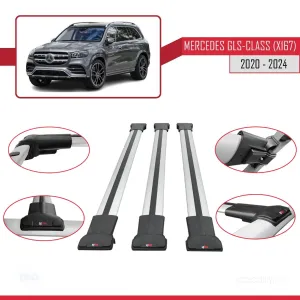 Mercedes GLS-Class (X167) 2020 ve Sonrası ile Uyumlu FLY Model Ara Atkı Tavan Barı GRİ 3 ADET BAR thumb 5