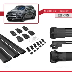 Mercedes GLS-Class (X167) 2020 ve Sonrası ile uyumlu ACE-1 Ara Atkı Tavan Barı SİYAH 3 ADET BAR thumb 5