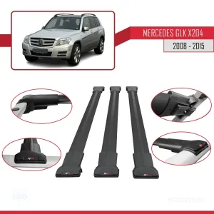 Mercedes GLK Class (X204) 2008-2015 Arası ile Uyumlu FLY Model Ara Atkı Tavan Barı SİYAH 3 ADET BAR thumb 5