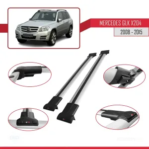 Mercedes GLK Class (X204) 2008-2015 Arası ile uyumlu FLY Model Ara Atkı Tavan Barı GRİ thumb 5