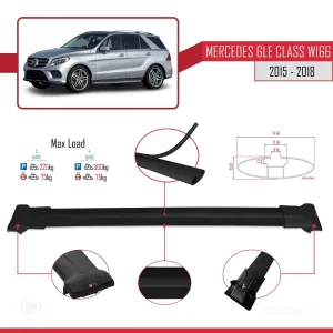 E Class (W166) 2015-2018 Arası ile Uyumlu FLY Model Ara Atkı Tavan Barı SİYAH 3 ADET BAR thumb 4