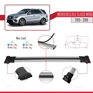 Mercedes GLE Class (W166) 2015-2018 Arası ile uyumlu FLY Model Ara Atkı Tavan Barı GRİ thumb 4