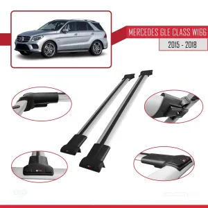 Mercedes GLE Class (W166) 2015-2018 Arası ile uyumlu FLY Model Ara Atkı Tavan Barı GRİ thumb 5