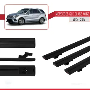 Mercedes GLE Class (W166) 2015-2018 Arası ile uyumlu Basic Model Ara Atkı Tavan Barı SİYAH 3 ADET thumb 3