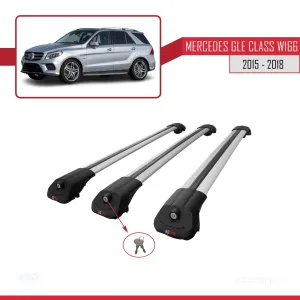 Mercedes GLE Class (W166) 2015-2018 Arası ile uyumlu ACE-1 Ara Atkı Tavan Barı GRİ 3 ADET BAR thumb 4