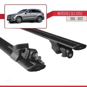 Mercedes GLC X253 2015-2022 Arası ile uyumlu HOOK Model Anahtar Kilitli Ara Atkı Tavan Barı SİYAH thumb 5