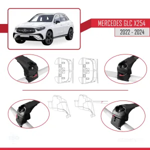 Mercedes GLC (X254) 2022 ve Sonrası ile uyumlu ACE-2 Ara Atkı Tavan Barı SİYAH thumb 5