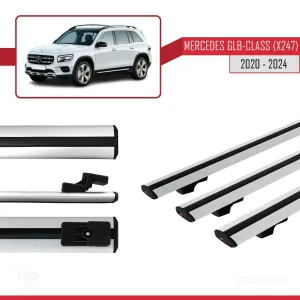 Mercedes GLB-Class (X247) 2020 ve Sonrası ile uyumlu Basic Model Ara Atkı Tavan Barı GRİ 3 ADET thumb 5