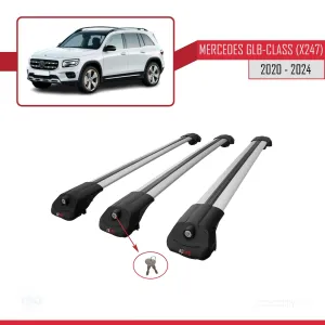 Mercedes GLB-Class (X247) 2020 ve Sonrası ile uyumlu ACE-1 Ara Atkı Tavan Barı GRİ 3 ADET BAR thumb 4