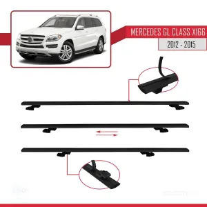 Mercedes GL Class (X166) 2012-2015 Arası ile uyumlu Basic Model Ara Atkı Tavan Barı SİYAH 3 ADET thumb 5