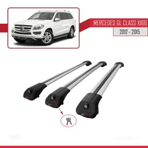 Mercedes GL Class (X166) 2012-2015 Arası ile uyumlu ACE-1 Ara Atkı Tavan Barı GRİ 3 ADET BAR thumb 4