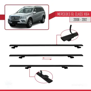 Mercedes GL Class (X164) 2006-2012 Arası ile uyumlu Basic Model Ara Atkı Tavan Barı SİYAH 3 ADET thumb 5