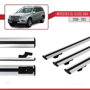 Mercedes GL Class (X164) 2006-2012 Arası ile uyumlu Basic Model Ara Atkı Tavan Barı GRİ 3 ADET thumb 3