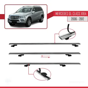 Mercedes GL Class (X164) 2006-2012 Arası ile uyumlu Basic Model Ara Atkı Tavan Barı GRİ 3 ADET thumb 5
