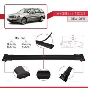 Mercedes E Class S211 2004-2009 Arası ile uyumlu FLY Model Ara Atkı Tavan Barı SİYAH thumb 4