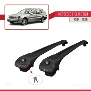 Mercedes E Class S211 2004-2009 Arası ile uyumlu ACE-1 Ara Atkı Tavan Barı SİYAH thumb 4