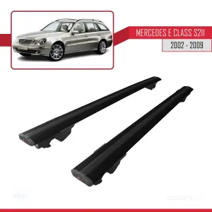 Mercedes E Class (W211) SW 2002-2009 Arası ile uyumlu HOOK Model Anahtar Kilitli Ara Atkı Tavan Barı SİYAH thumb 4