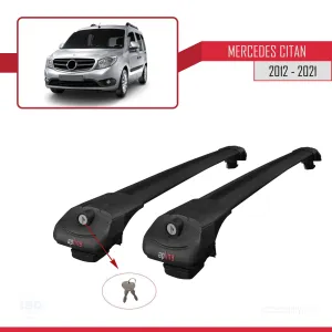 Mercedes Citan 2012-2021 (W415) ile uyumlu ACE-1 Ara Atkı Tavan Barı SİYAH thumb 4