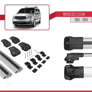 Mercedes Citan 2012-2021 (W415) ile uyumlu ACE-1 Ara Atkı Tavan Barı GRİ thumb 5