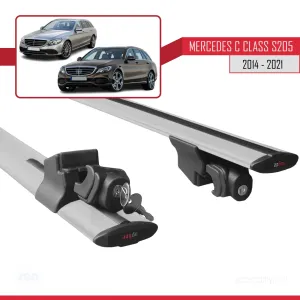 Mercedes C-Class S205 2014-2021 ile uyumlu HOOK Model Anahtar Kilitli Ara Atkı Tavan Barı GRİ thumb 5