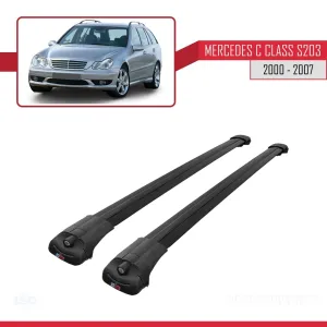 Mercedes C Class (S203) 2000-2007 Arası ile uyumlu ACE-1 Ara Atkı Tavan Barı SİYAH thumb 3