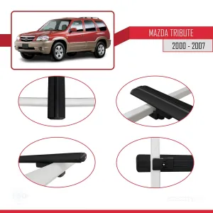 Mazda Tribute 2000-2007 Arası ile Uyumlu Basic Model Ara Atkı Tavan Barı SİYAH 3 ADET thumb 4