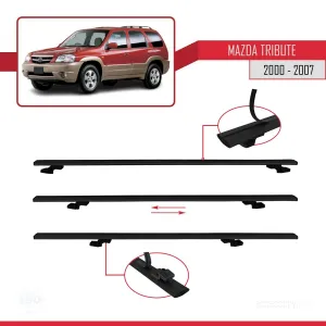 Mazda Tribute 2000-2007 Arası ile Uyumlu Basic Model Ara Atkı Tavan Barı SİYAH 3 ADET thumb 5