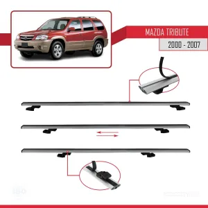 Mazda Tribute 2000-2007 Arası ile Uyumlu Basic Model Ara Atkı Tavan Barı GRİ 3 ADET thumb 5