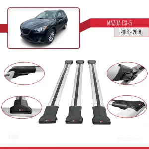 Mazda CX-5 2013-2018 Arası ile Uyumlu FLY Model Ara Atkı Tavan Barı GRİ 3 ADET BAR thumb 5