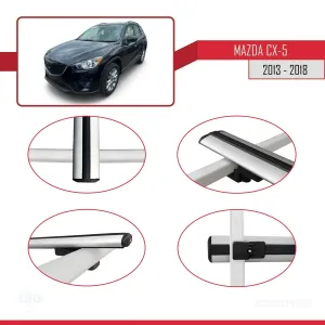 Mazda CX-5 2013-2018 Arası ile uyumlu Basic Model Ara Atkı Tavan Barı GRİ 3 ADET thumb 4