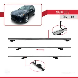 Mazda CX-5 2013-2018 Arası ile uyumlu Basic Model Ara Atkı Tavan Barı GRİ 3 ADET thumb 5