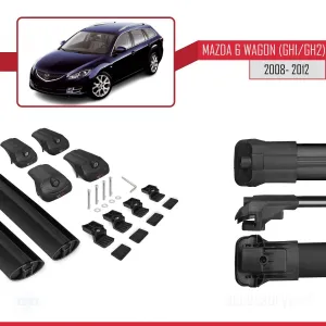 Mazda 6 Wagon (GH1/GH2) 2008-2012 Arası ile uyumlu ACE-1 Ara Atkı Tavan Barı SİYAH thumb 5